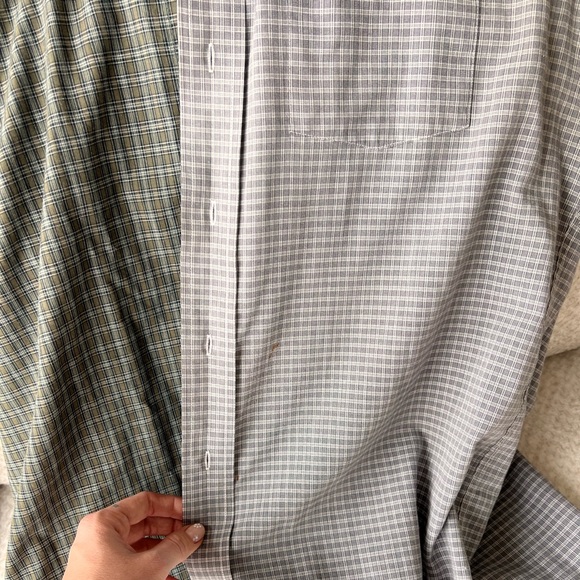 Hand stitched two toned button down - Picture 2 of 5